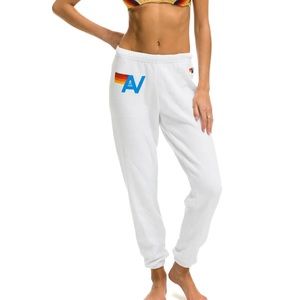 NWT Aviator Nation logo white sweatpants size S